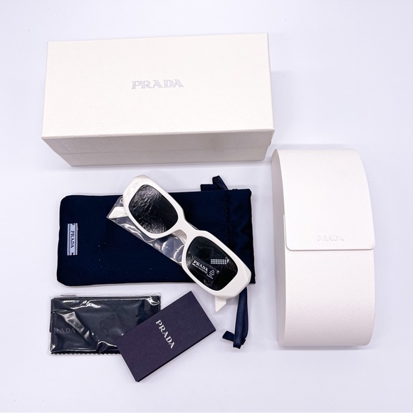 NEW PRADA SYMBOLE PR17WS 1425S0 WOMEN’S SUNGLASSES PRADA SPR 17W WHITE PR 17WS - Picture 15 of 15